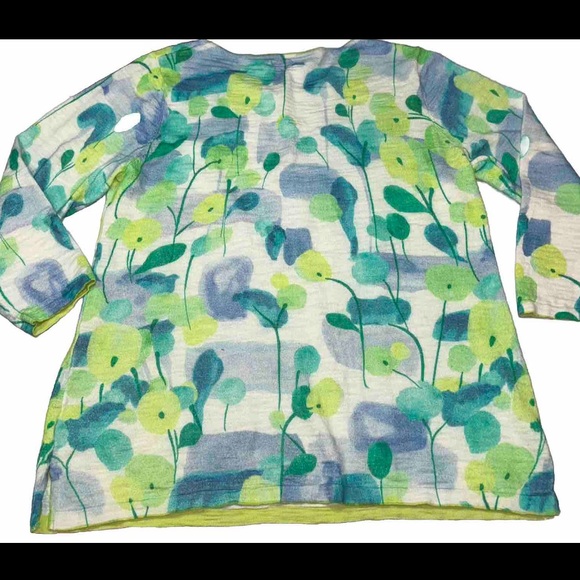 Mansted White Blue Lime Green GALINA knit Sweater Tunic Pullover Cotton Preppy L - Picture 1 of 16